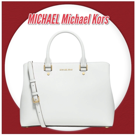MICHAEL Michael KORS Savannah Medium Saffiano Leather Satchel - Picture 1 of 15
